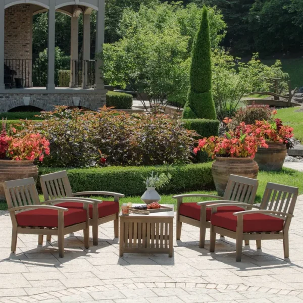 Arden Selections 24" x 24" Outdoor Deep Seat Cushion Ruby Red Leala