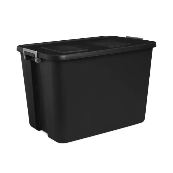 Sterilite 32 Gallon Latch Tote Plastic, Black