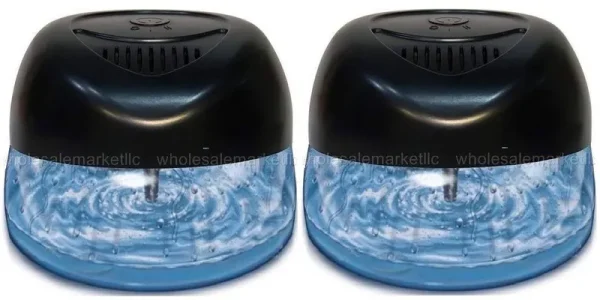 2-Pack Fresh Aire Machines Includes A Bottle of Eucalyptus Fragrance. Black Color Water-Based Purifier with 6 LED Color Changing Light. Air Freshner