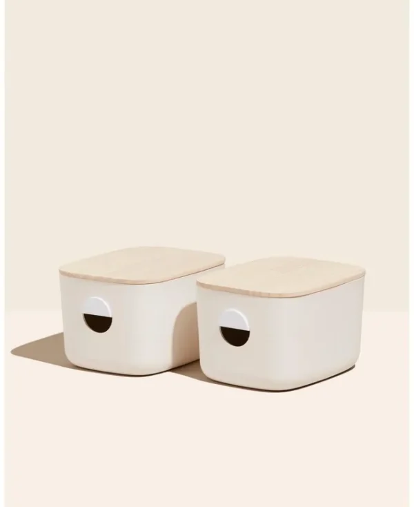 Open Spaces Medium Bins, Set of 2 - Cream