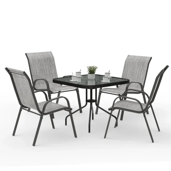 Amopatio Outdoor Dining Set of 5. Patio Table and Chairs Set