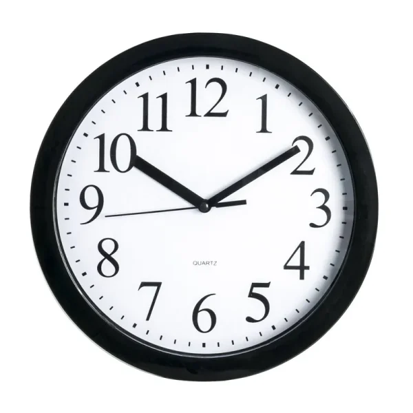 Realspace Round Quartz Analog Wall Clock, 9"D, Black