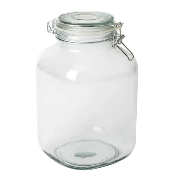 Mainstays Kitchen Storage 106oz Clear Glass Lock Lid Jar
