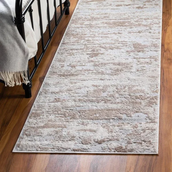 Caspian 65cm x 185cm Runner Brown Abstract Area Rug