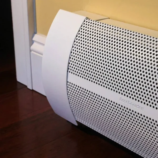 Baseboarders Elliptus Series Galvanized Steel Easy Slip-On Baseboard Heater Cover in White (4 ft, Cover, No Accessory), Size: 4'