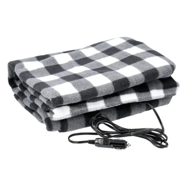 Stalwart 12 Volt Plaid Electric Blanket for Automobile