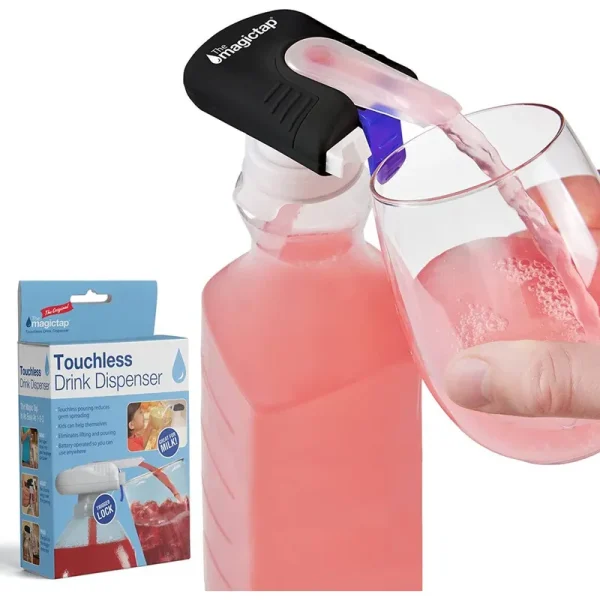 The Magic Tap Automatic Drink Dispenser - Hands-Free Beverage Dispenser for Fridge - Perfect for Milk, Juice - Gifts for Women & Men - 1 Pack, Black