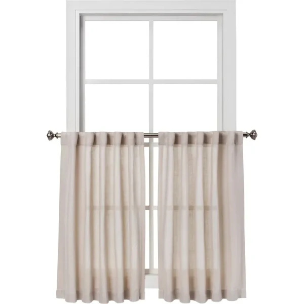 42"X36" Curtain Tier Bonaire Beige - Threshold