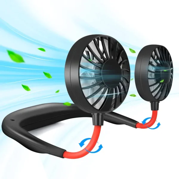 Hand-Free Personal Fan, Sports Neck Fan, Mini Portable USB Rechargeable Fan