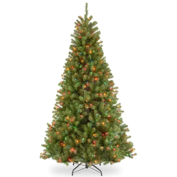 North Valley Green Spruce Artificial Christmas Tree with Multi-Color Lights Size 6.5'
