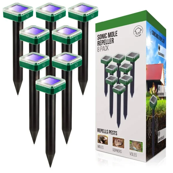 Livin' Well Solar Sonic Pest Repeller Stakes - 8pk 8 Count (Pack of 1)