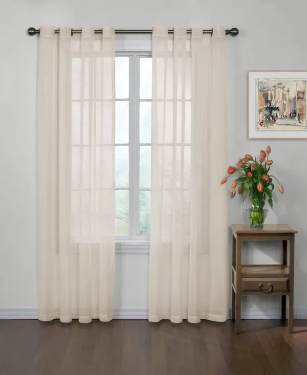 Arm and Hammer Curtain Fresh Odor Neutralizing 63-Inch Sheer Curtain Panel in Ivory
