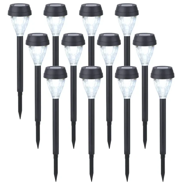 Twinsluxes 12 Pack Solar Pathway Lights,Outdoor Waterproof Garden Lights LED Landscape Lighting Up to 12 Hrs Long,Auto On/Off Dusk to Dawn for