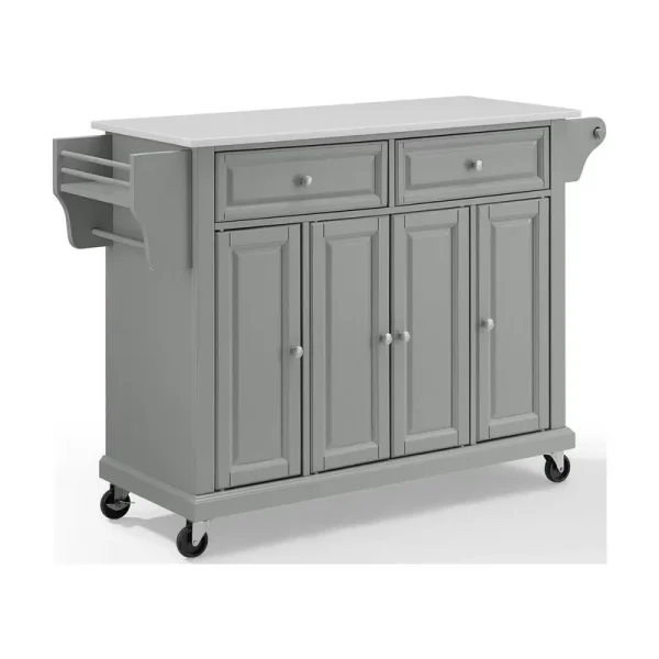 Crosley Full Size Kitchen Cart - Finish:gray, Style:granite Top/White