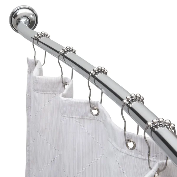 Bath Bliss Expandable Cuved Shower Curatin Rod, 42"-72"