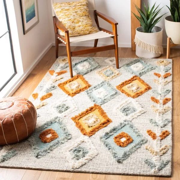 Safavieh Kenya Collection KNY665F Handmade Grey/Blue Rug - 4' x 6'