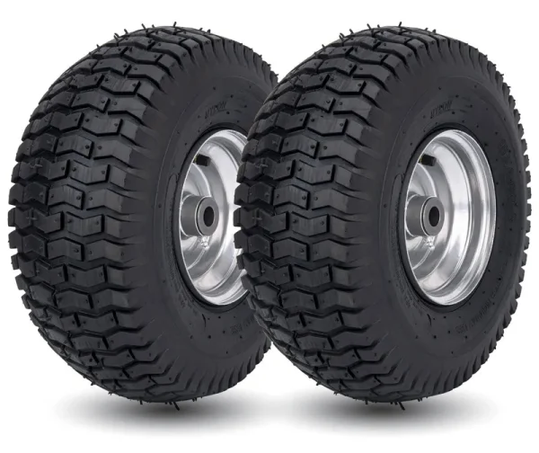CMOOD 15x6.00-6 Lawn Mower Tire and Wheel Front Tire Compatible with John Deere Craftsman Husqvarna Riding Mowers Lawn Tractors