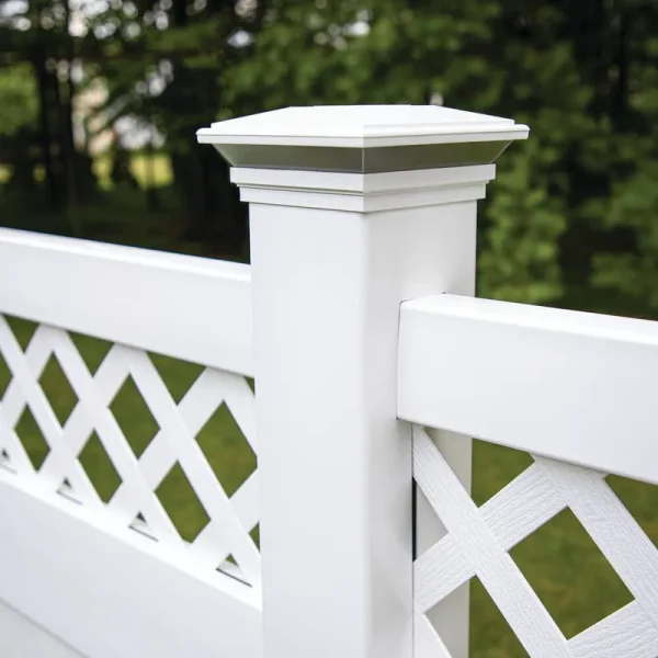5 in. x 5 in. Vinyl Solar-Powered Contemporary Beveled Post Cap