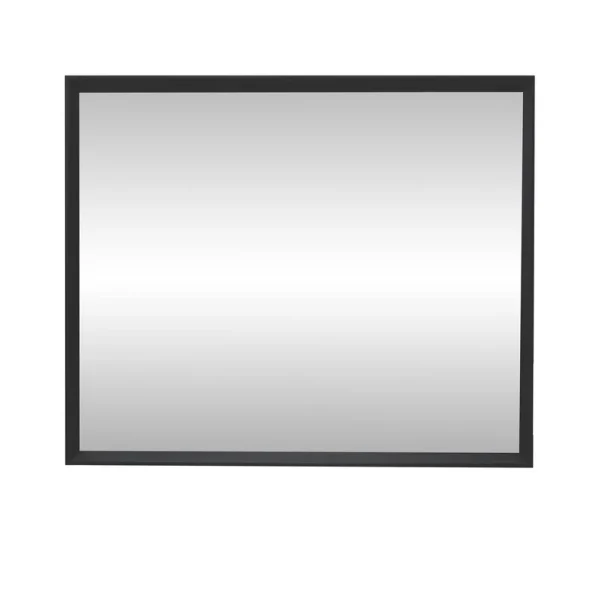Allen + Roth 30-in Black Rectangular Bathroom Mirror