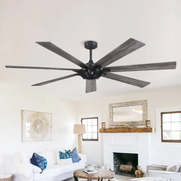Farmhouse Reversible 7-Blade Outdoor Ceiling Fan - 72", Black