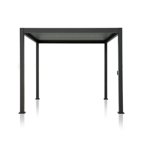 111S Metal Louvered Pergola with Adjustable Roof Mirador Color: Black, Finish: Black, Size: 10 ft W x 13 ft D