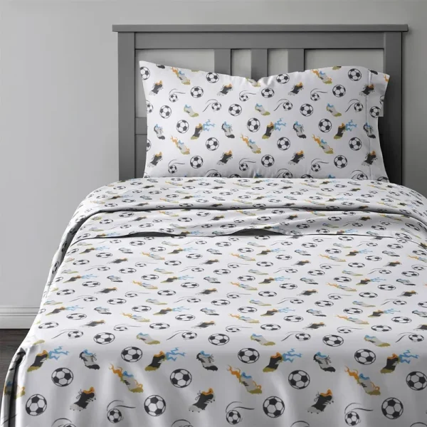 CGK Unlimited Kids 4 Piece Microfiber Sheet Set - Full - Soccer