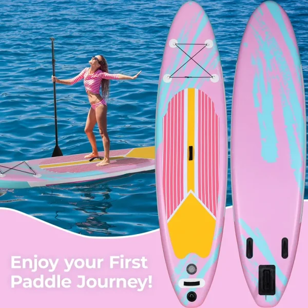 LAZY BUDDY 10ft Inflatable Stand up Paddle Board with Premium SUP Accessories, Non - Slip EVA Deck, for Adults & Youth of All Skill Levels
