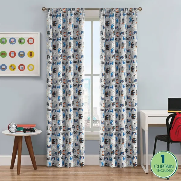 Your Zone Blackout Curtain Panel with Bonus Glow in The Dark - Gamer - 37 x 84 in