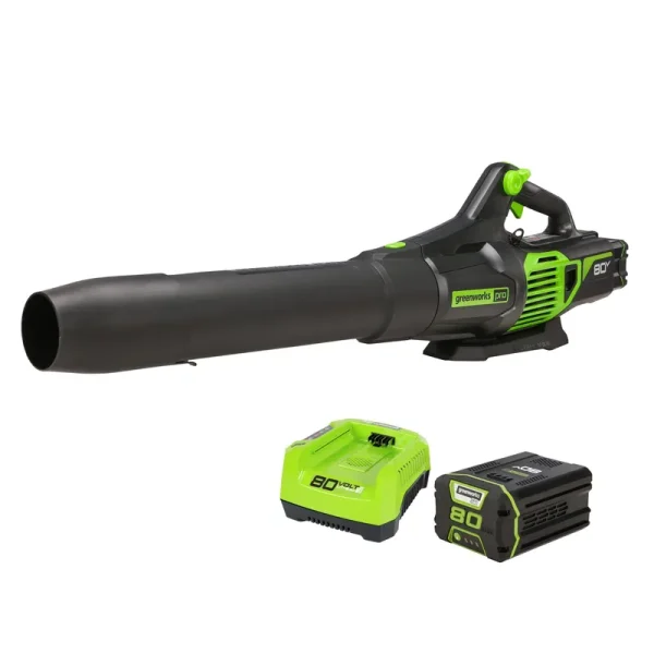 Greenworks 80V 730 CFM Cordless Battery Leaf Blower w/ 2.5Ah Battery & Rapid Charger 2424402VT