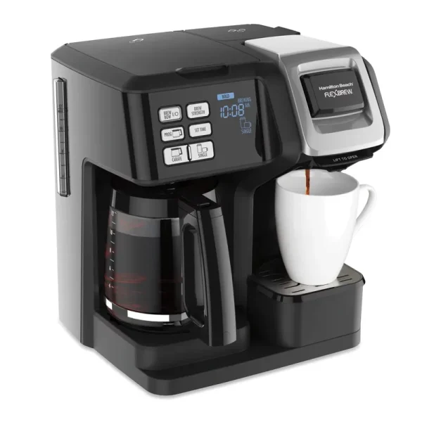 Hamilton Beach 49976 Flexbrew Trio 2 - Way Coffee Maker, Compatible with K - Cup Pods or Grounds, Combo, Single Serve & Full 12c Pot, Black
