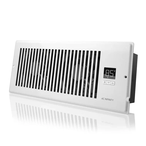 AC Infinity AIRTAP T4, Quiet Register Booster Fan with Thermostat Control. Heating