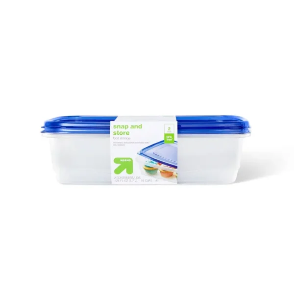 Snap and Store Large Rectangle Food Storage Container - 2ct/128oz - Up & Up