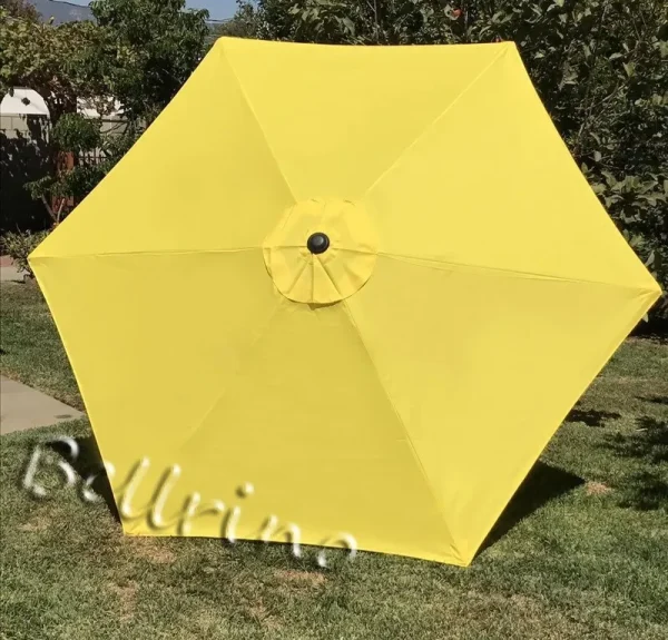 Bellrino Decor Replacement Yellow Strong & Thick Umbrella Canopy for 9ft 6 Ribs Yellow (Canopy Only)