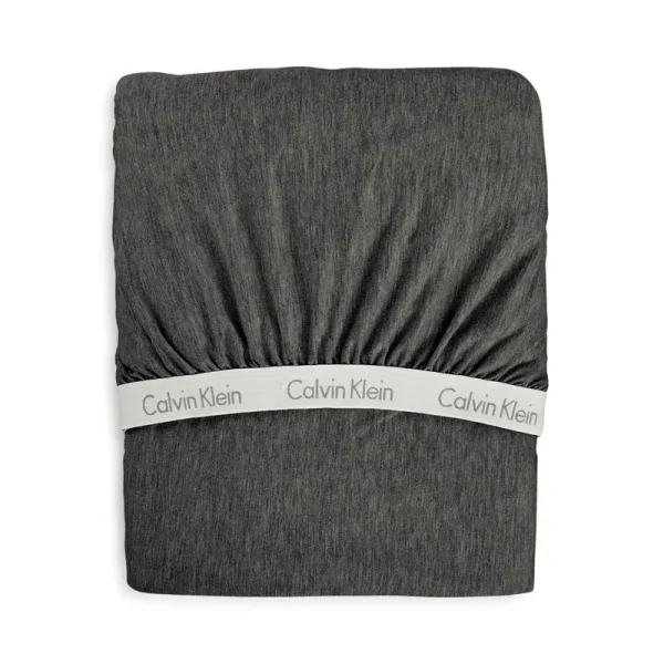 Calvin Klein Home Modern Cotton Body Cal King Fitted Sheet, Charcoal