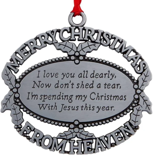 Merry Christmas from Heaven Pewter Finish Keepsake Memorial Ornament