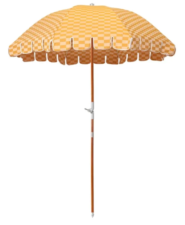 Business & Pleasure Co - Premium Beach Umbrella - Gold Checker