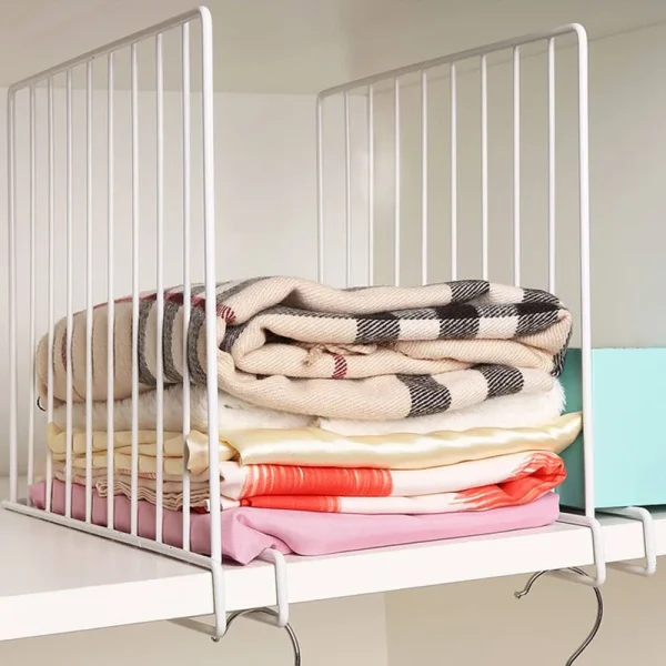 SSAWcasa Closet Shelf Organizer, 8 Pack Shelf Dividers for Clothes, Metal Closet Shelf Dividers for Wood Shelves, Steel Closet Separator for Shelves