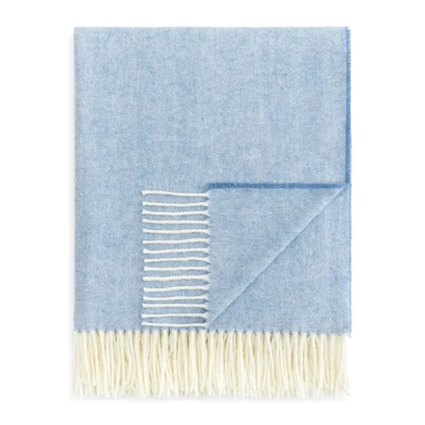Lands Downunder Herringbone Cotton Blend Throw - Chambray