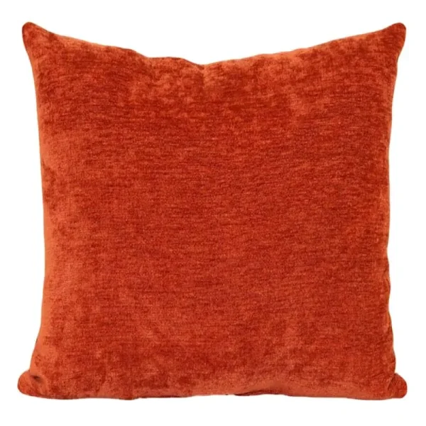 at Home Chenille 18" Rust Throw Pillow