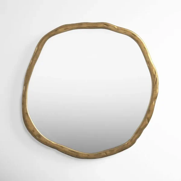 Nola Distressed Accent Mirror Size: 24" x 24", Finish: Gold