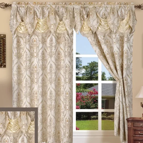 Heideman Damask Room Darkening Rod Pocket Curtain Panels (Set of 2) Astoria Grand Curtain Color: Cream