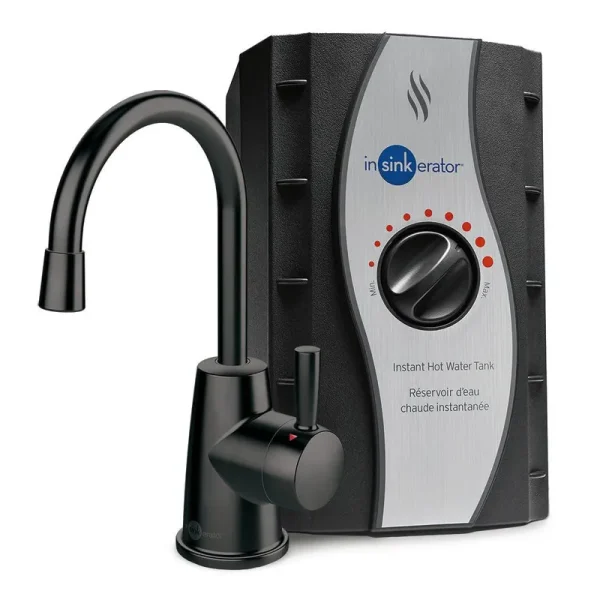 Insinkerator HOT250 Instant Hot Water Dispenser, Single-Handle Matte Black 8.21 in. Faucet with 2/3-gallon Tank, H250MBLK-SS