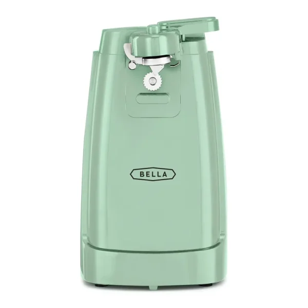 Bella Electric Can Opener and Knife Sharpener, Multifunctional Jar and Bottle Opener with Removable Cutting Lever and Cord Storage, Stainless Steel