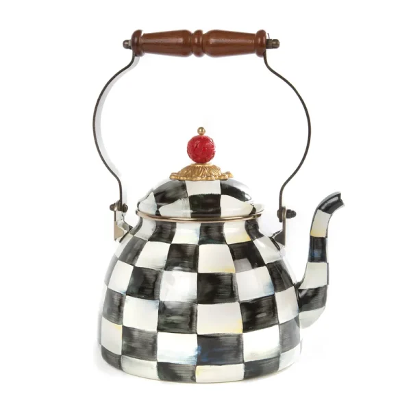 MacKenzie-Childs 2-Qt. Courtly Check Enamel Tea Kettle
