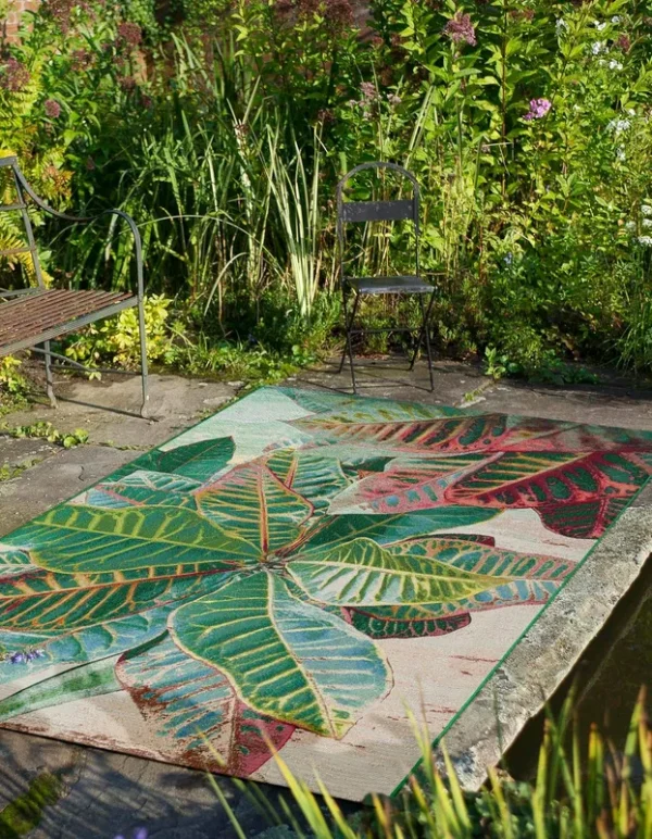 Outdoor Botanical 5x8 Colorful Area Rug Indoor Outdoor Rug