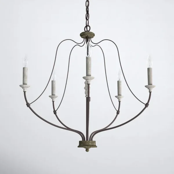 Shoshanna 5 - Light Candle Style Classic Chandelier