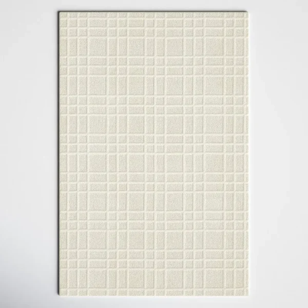 Alec Plaid Handmade Tufted Wool White Area Rug Joss & Main Rug Size: Rectangle 7'9" x 9'9"