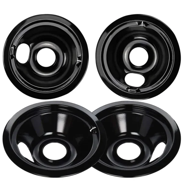 WB31M19 WB31M20 Drip Pan Bowl Set 4 Pack Compatible with GE Electric Range by APPLIANCEMATES Replacement Part 2 Pack for 8 inch and 2 Pack for 6 inch