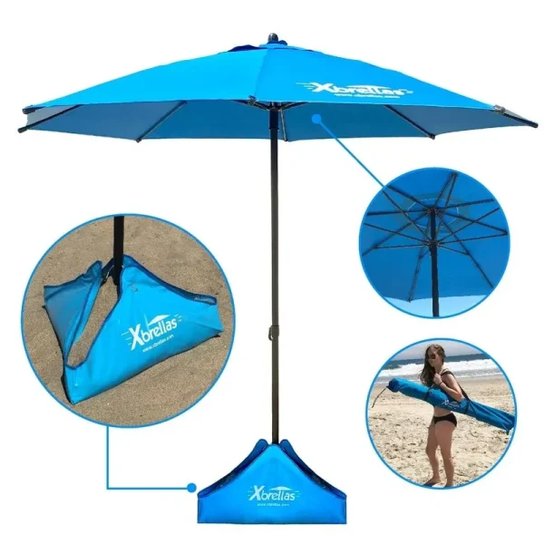 Xbrella - Best High Wind Resistant Large 7.5' Beach Umbrella.