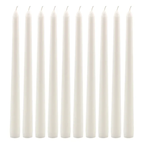 Stonebriar Collection Unscented Dripless Taper Candles, 10-Pack, White, 10 in.